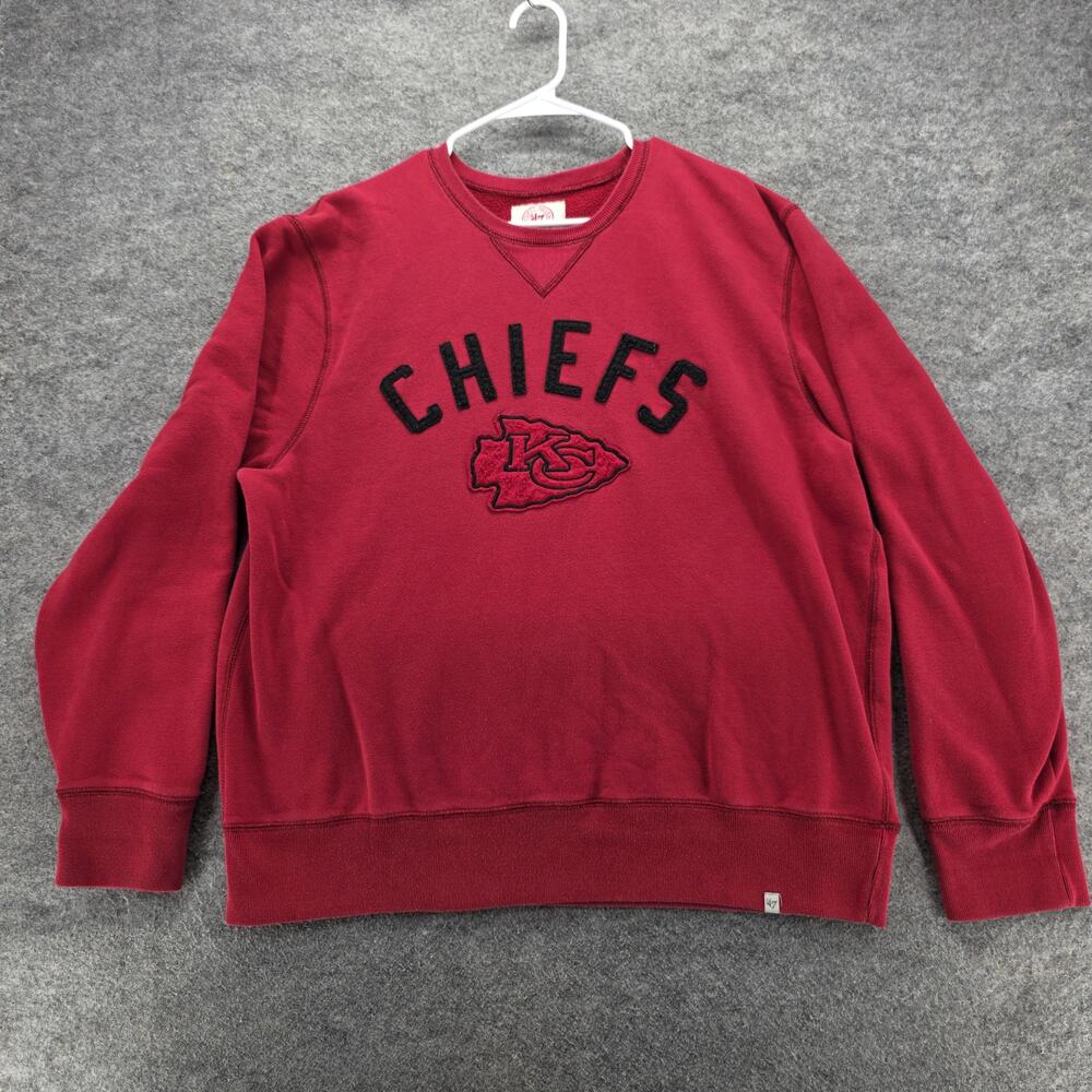 Kansas City Chiefs Sweater Mens 2XL Red Black NFL Football Crewneck Embroidered